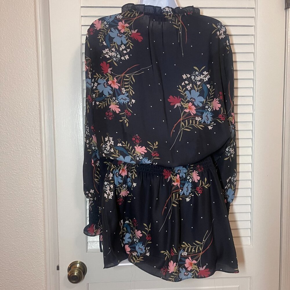 Parker Black Floral Chiffon Mini Dress XS NWOT - Picture 5 of 11
